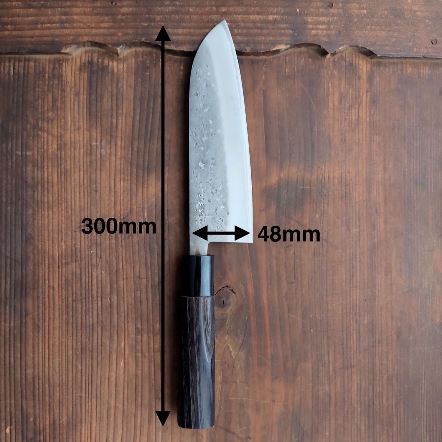 Japanese kitchen knife - Santoku - Nashiji - Aogamii#2 - sanjo blacksmith - size