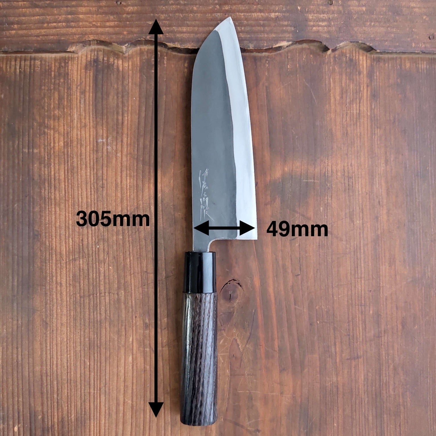 Japanese kitchen knife - Santoku - Black - Aogamii#2 - sanjo blacksmith